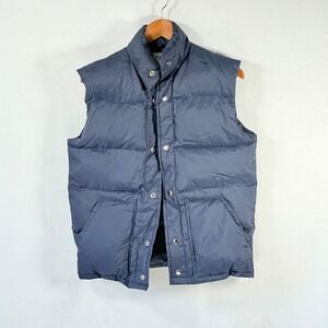 Sherpa By Crawford House VTG‎ Puffer Vest Down Navy Blue Full Snap Size XS